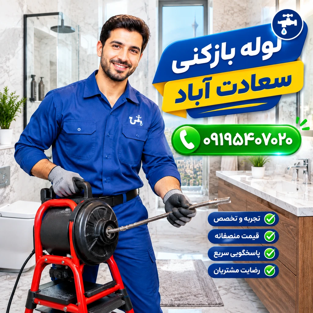 لوله بازکنی سعادت آباد ۲۴ ساعته | ۰۹۱۹۵۴۰۷۰۲۰ | خدمات فوری و تضمینی